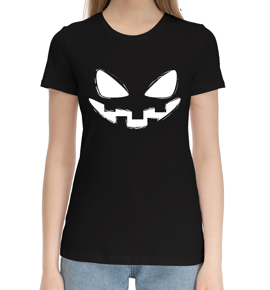 Женская Хлопковая футболка с принтом Halloween, артикул HAL-144767-hfu-1mp