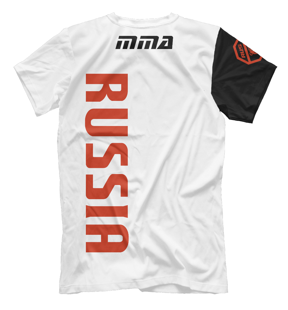 Мужская футболка с принтом Россия ММА  - фото 2-спина