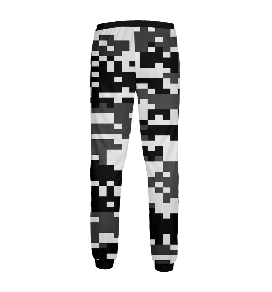 Мужские спортивные штаны с принтом Пиксельный камуфляж  - фото 2-спина