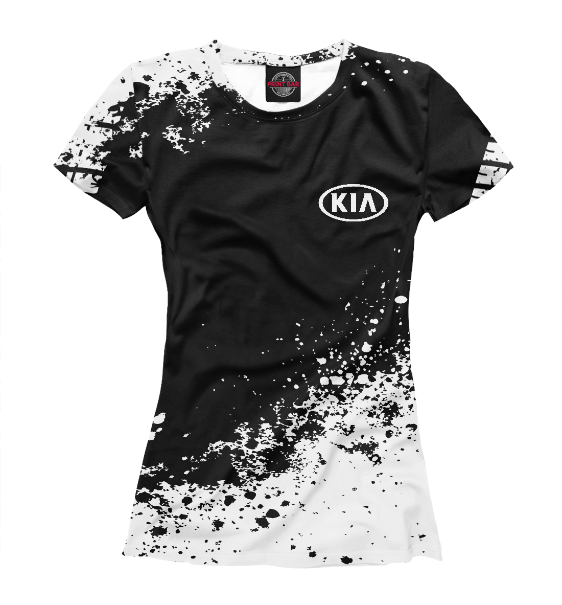 Футболка для девочек с изображением Kia abstract sport uniform цвета Белый