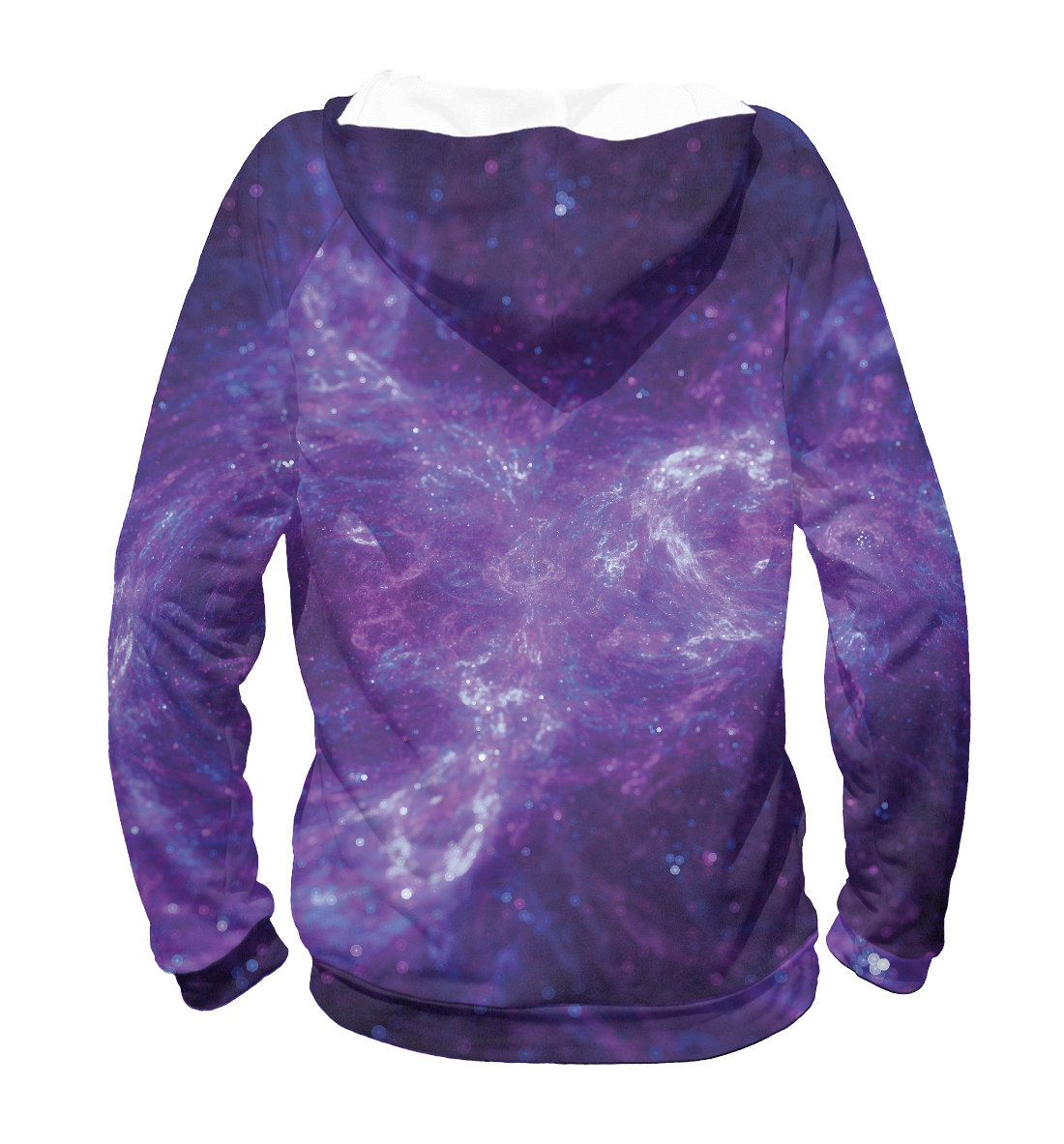 Худи для девочки с принтом Галактика (purple)  - фото 2-спина