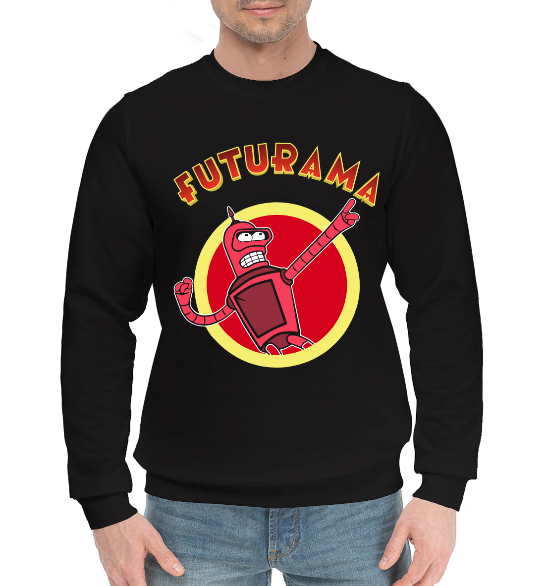 Мужской Хлопковый свитшот с принтом Futurama, артикул FUT-518904-hsw-2mp