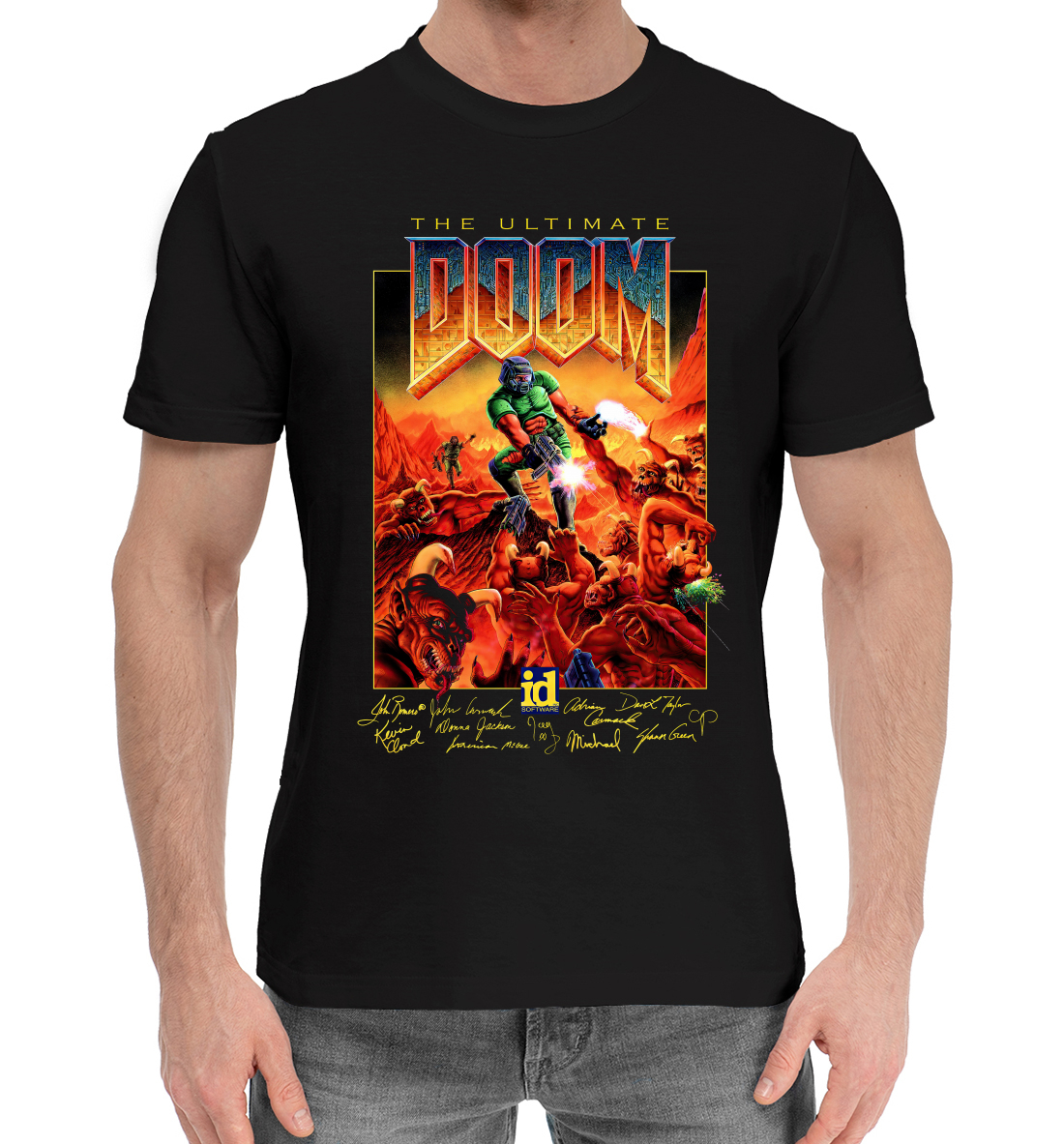Мужская Хлопковая футболка с принтом Doom, артикул RPG-158886-hfu-2mp