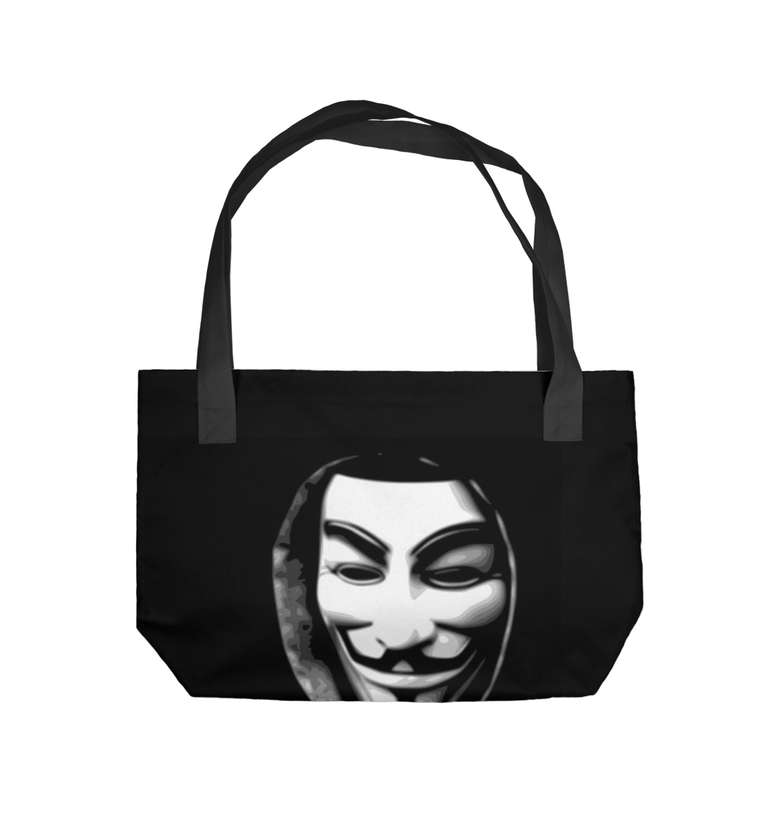 Пляжная сумка с принтом Анонимус