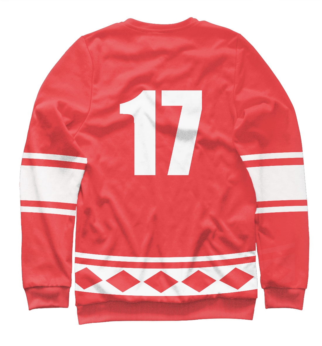 Мужской свитшот с принтом СССР 1972 Хоккейная форма №17  - фото 2-спина