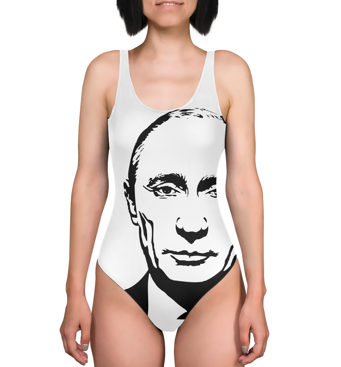 Купальник-боди с принтом Путин