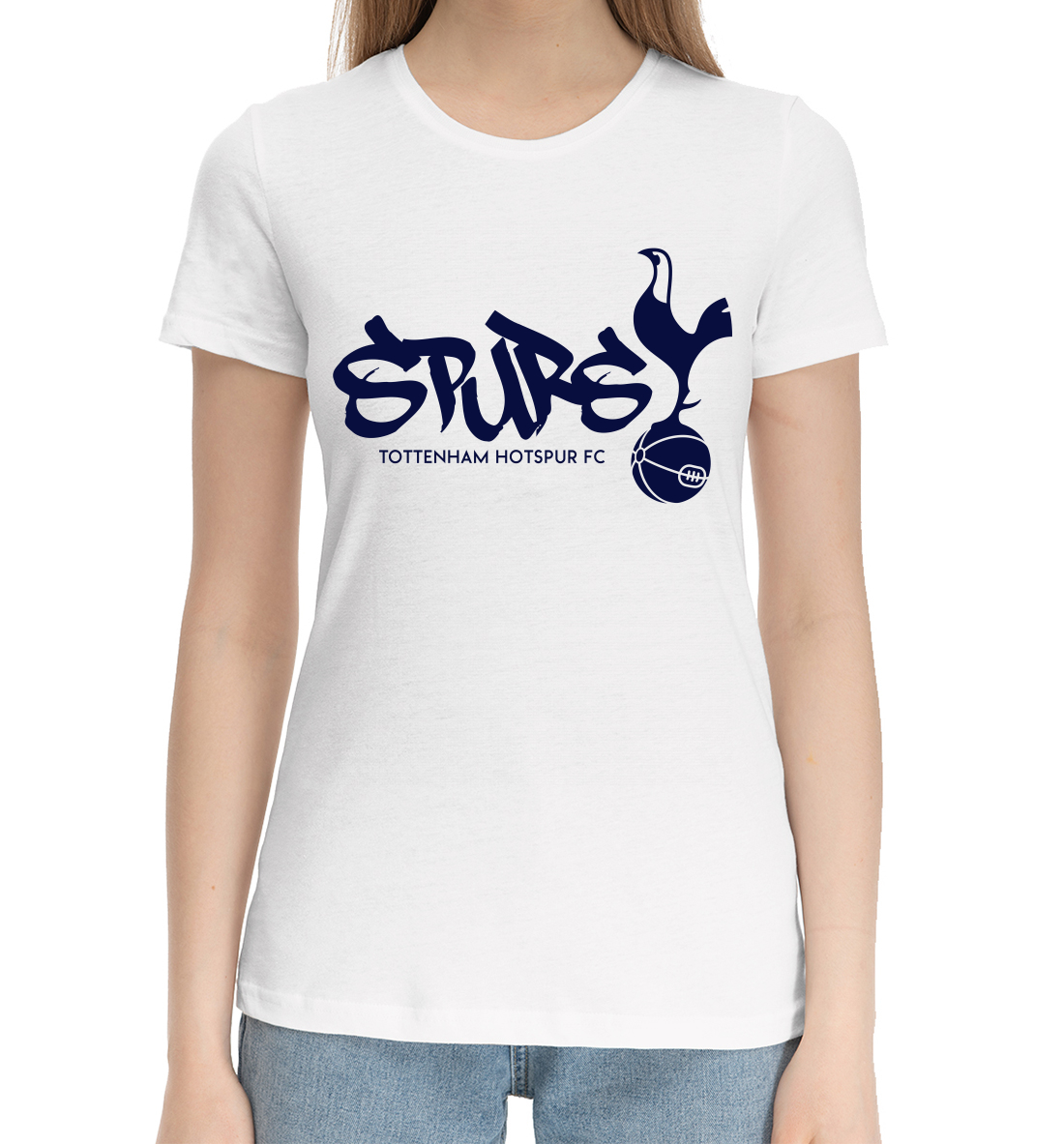 Женская Хлопковая футболка Тоттенхэм, артикул FTO-745434-hfu-1mp