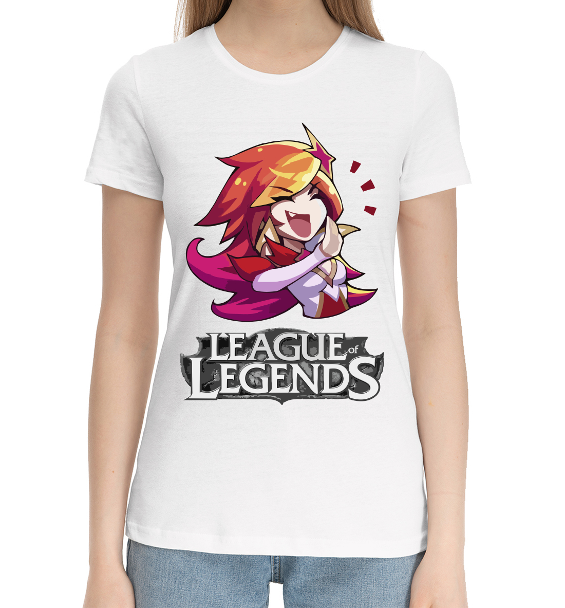 Женская Хлопковая футболка с принтом League of Legends, артикул LOL-862098-hfu-1mp
