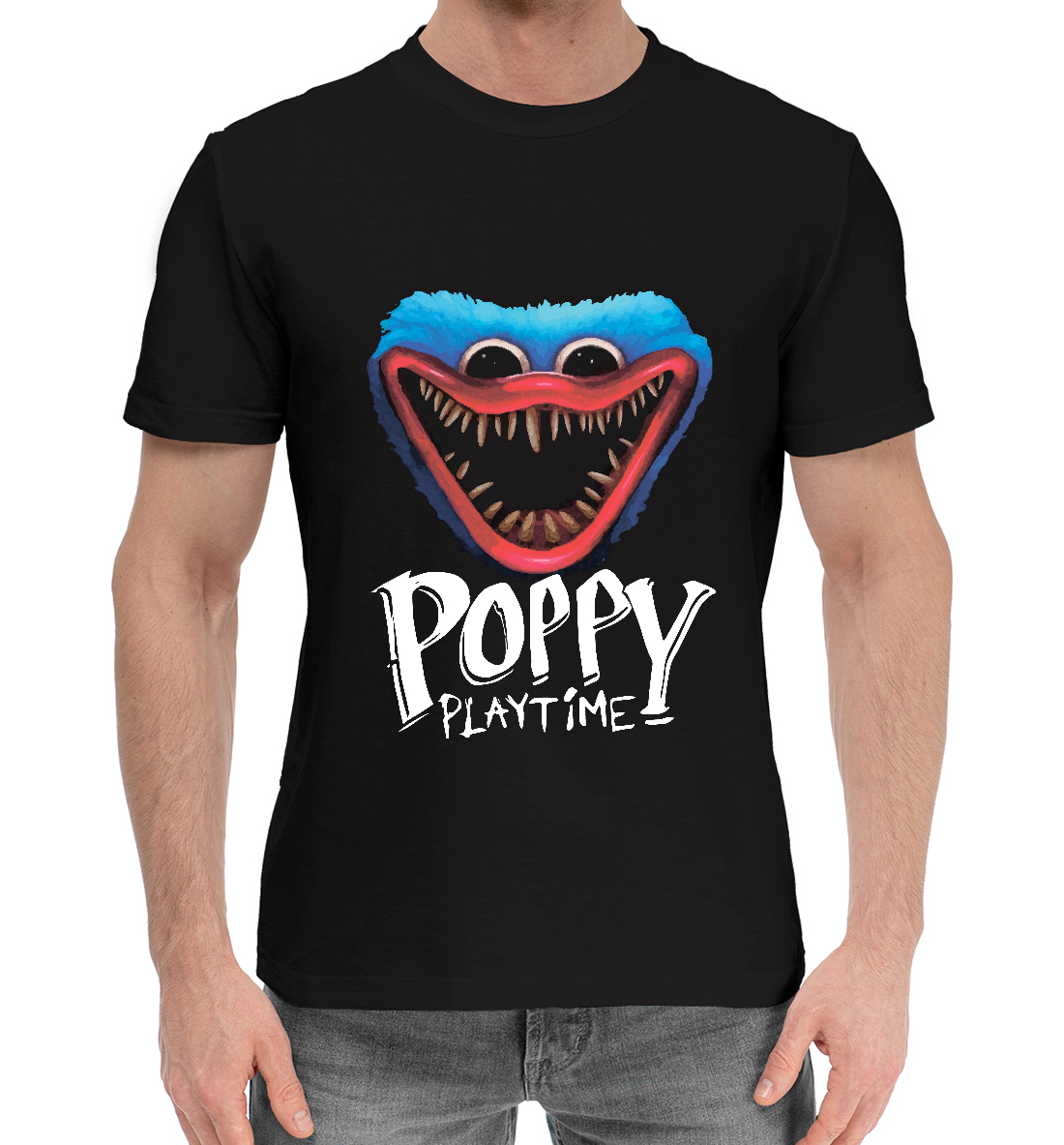 Мужская Хлопковая футболка с принтом Poppy Playtime, артикул HOR-473397-hfu-2mp