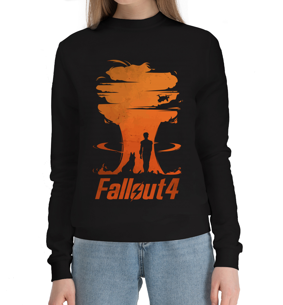 Женский Хлопковый свитшот с принтом Fallout 4, артикул FOT-403353-hsw-1mp