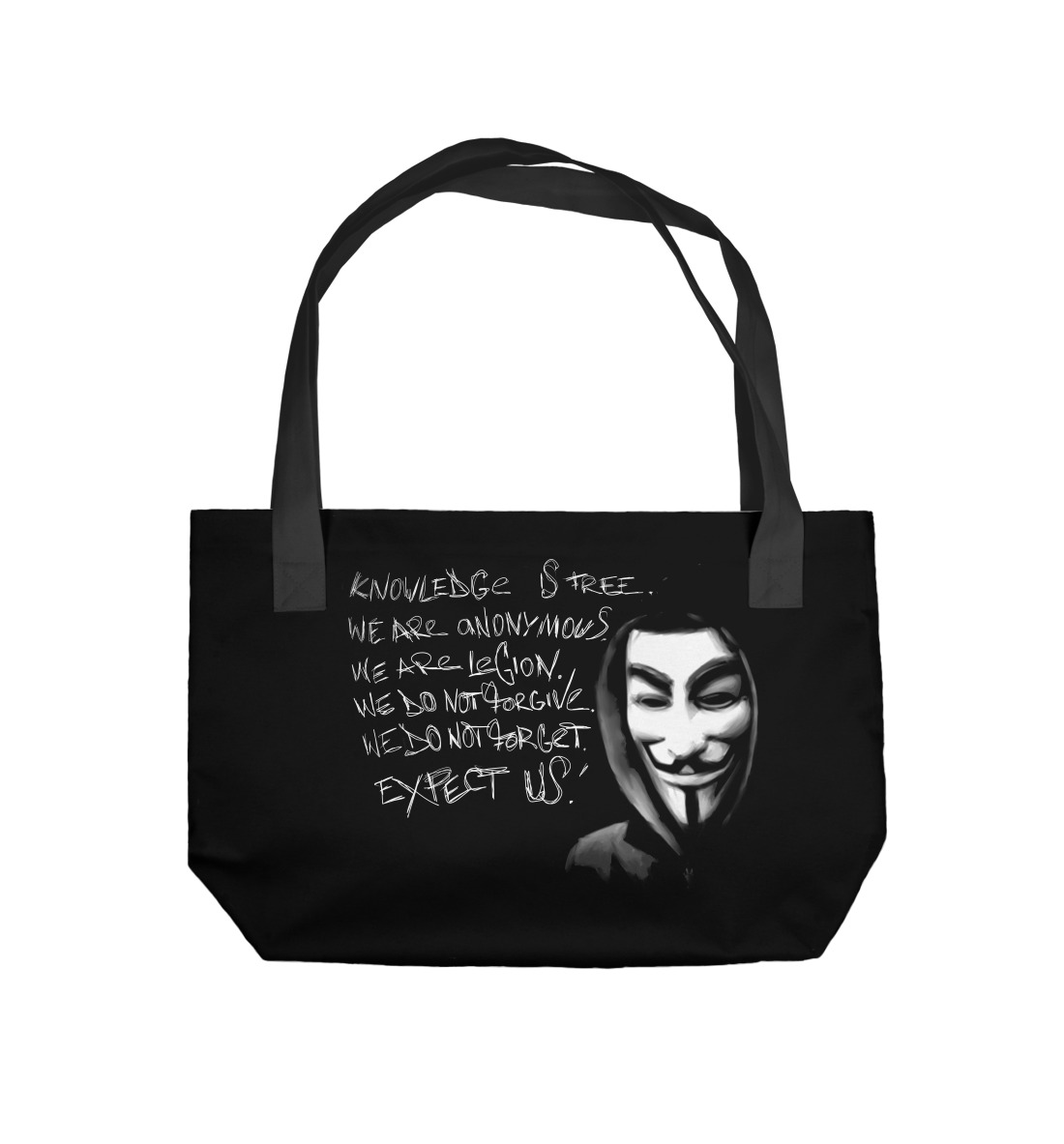 Пляжная сумка с принтом Anonymous - One