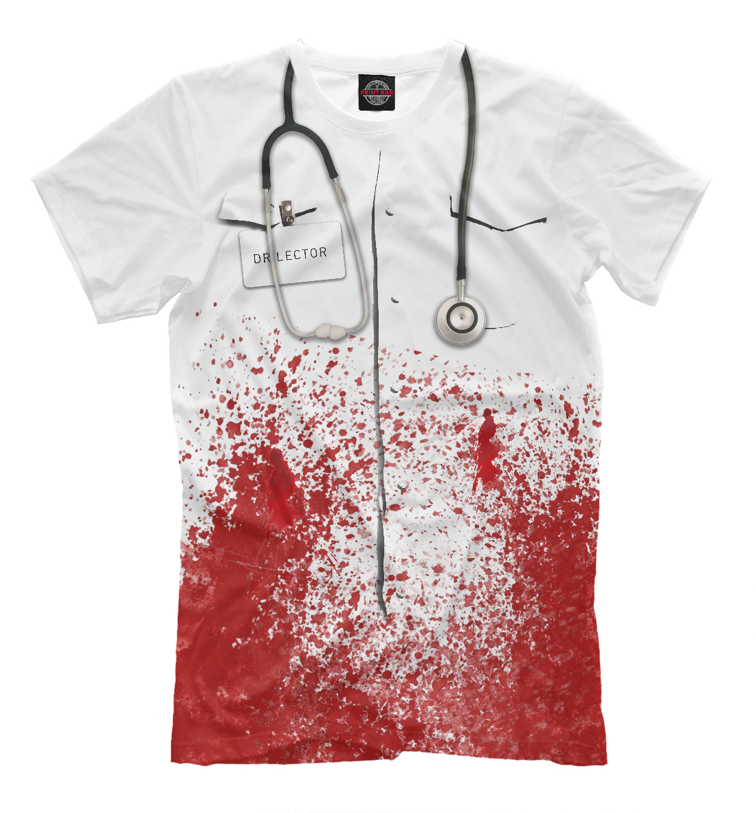 Мужская футболка с изображением bloody doctor цвета Молочно-белый