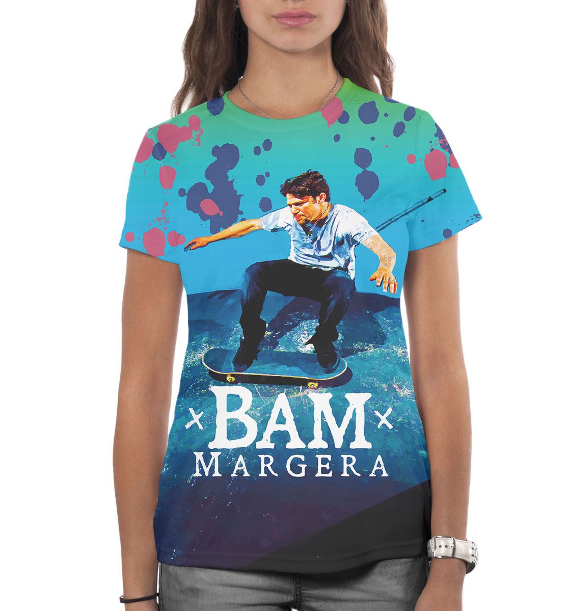 Женская футболка с изображением Бэм Марджера цвета Белый