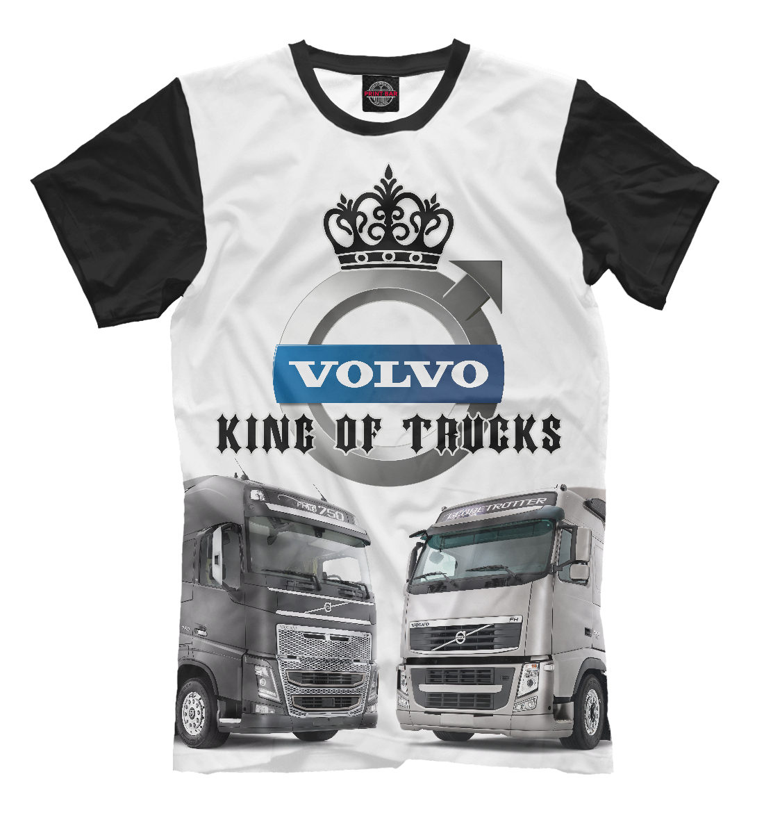 Мужская футболка с принтом VOLVO - король грузовиков