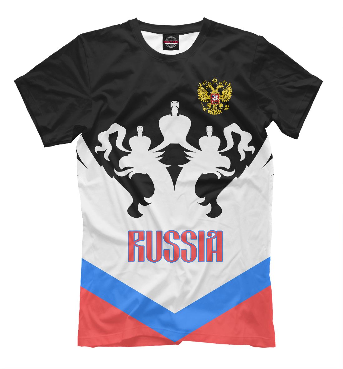 Мужская футболка с принтом Россия