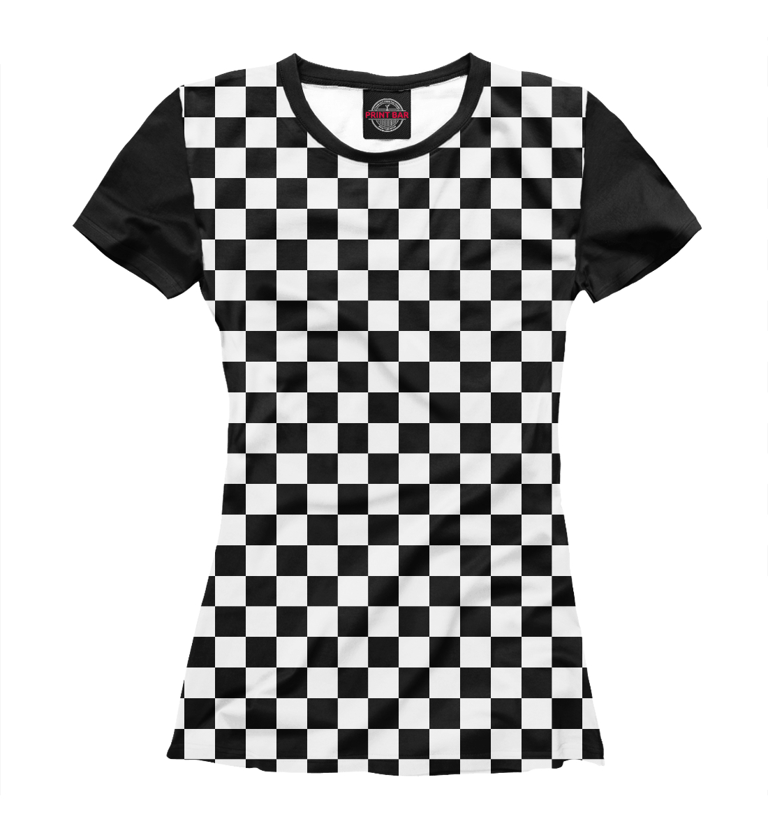 Женская футболка с принтом Черно-белый