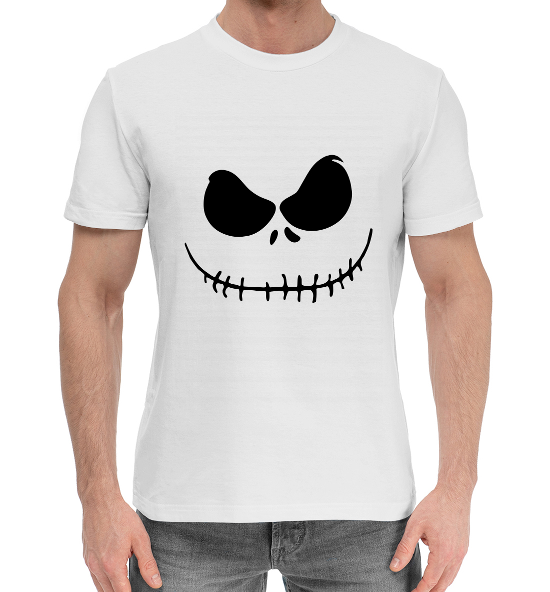 Мужская Хлопковая футболка с принтом зашитый рот, артикул SKU-693675-hfu-2mp