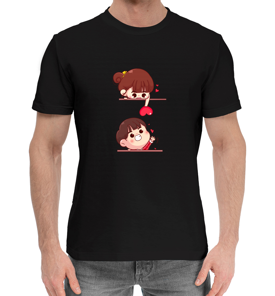 Мужская Хлопковая футболка с принтом Любовь, артикул FEV-205551-hfu-2mp