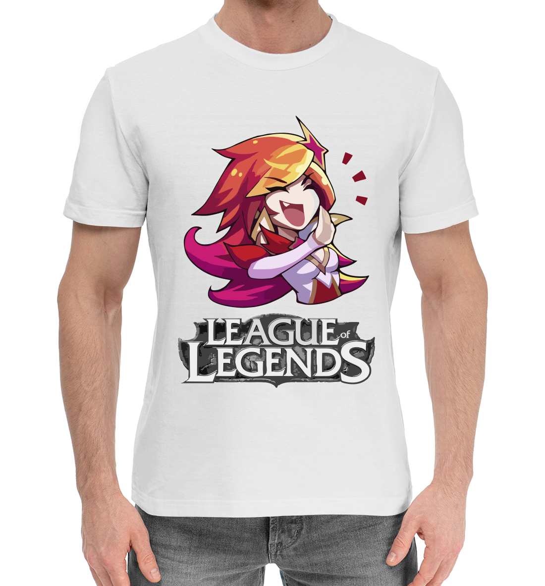 Мужская Хлопковая футболка с принтом League of Legends, артикул LOL-862098-hfu-2mp