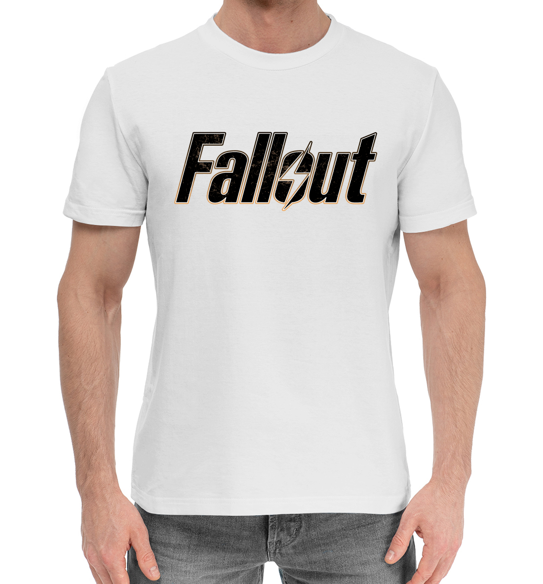 Мужская Хлопковая футболка с принтом Fallout, артикул FOT-905980-hfu-2mp