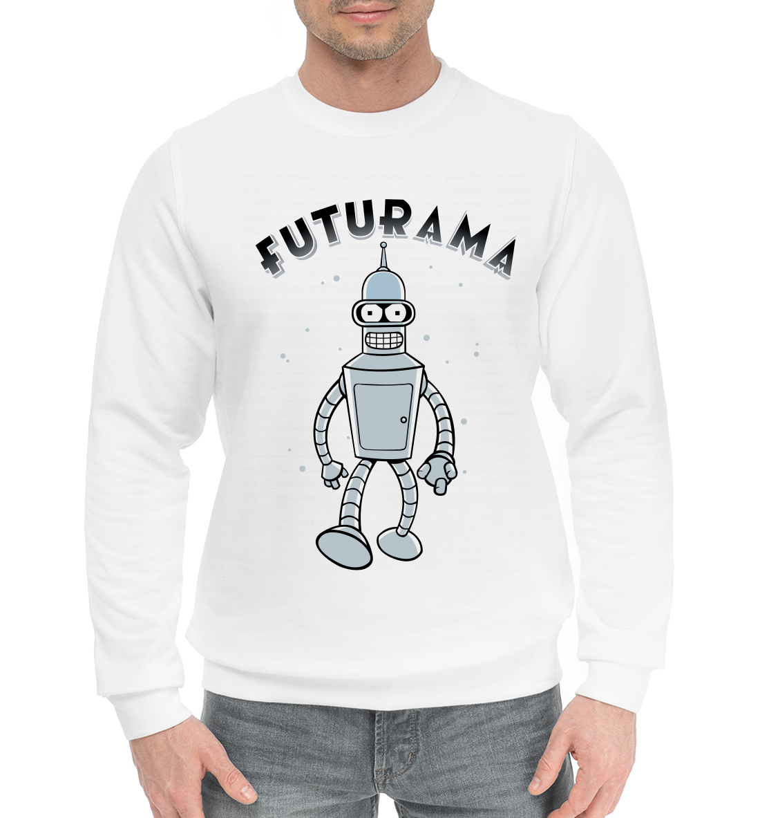 Мужской Хлопковый свитшот с принтом Futurama, артикул FUT-182981-hsw-2mp