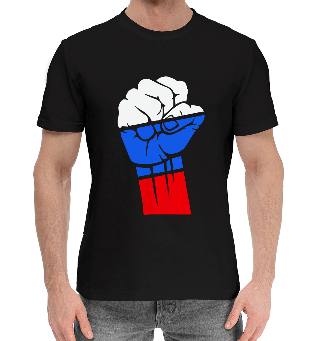 Мужская Хлопковая футболка с принтом Русский дух, артикул SRF-870358-hfu-2mp