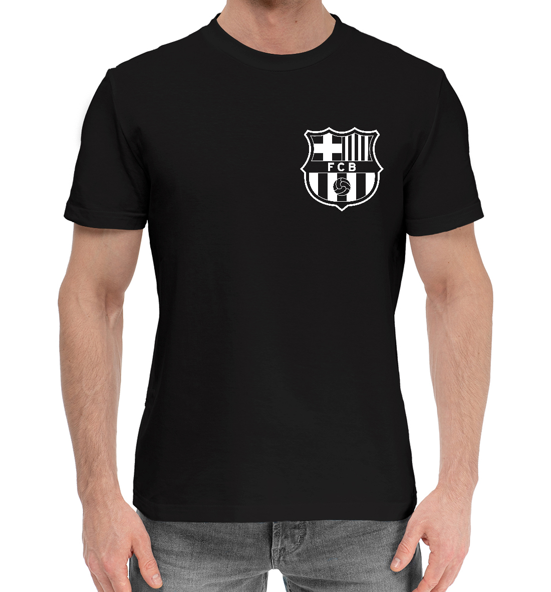 Мужская Хлопковая футболка Barcelona, артикул BAR-704712-hfu-2mp