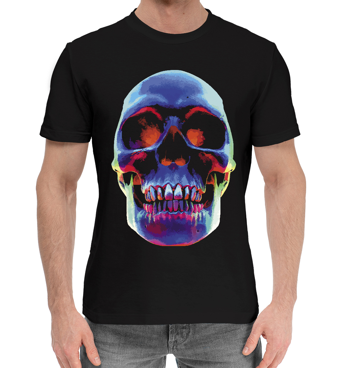 Мужская Хлопковая футболка с принтом Vanguard skull, артикул SKU-771562-hfu-2mp
