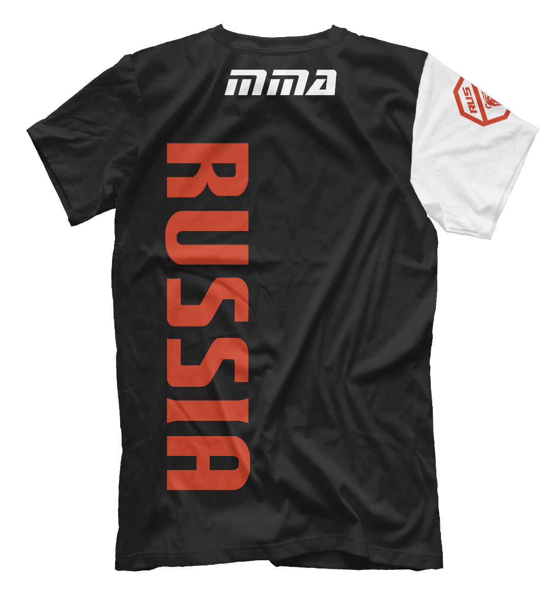 Мужская футболка с принтом MMA Russia  - фото 2-спина