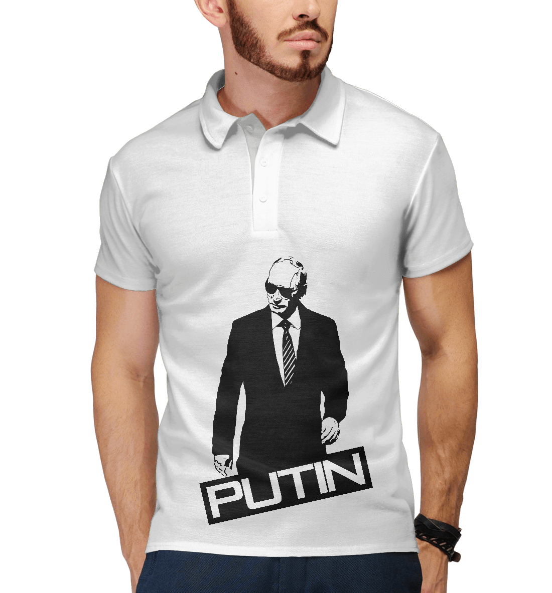Женское поло с принтом Путин