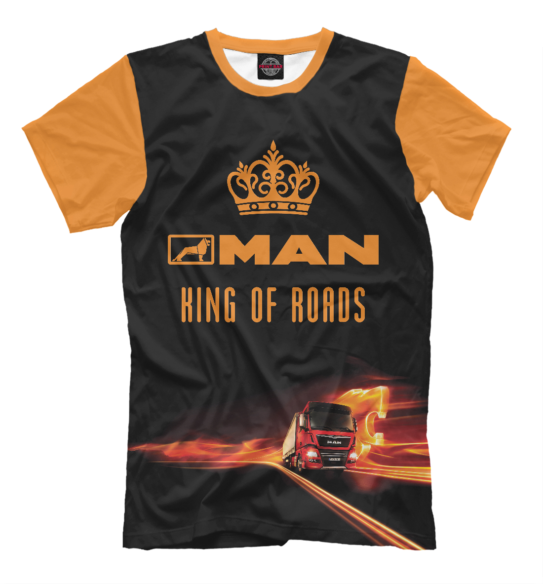 Мужская футболка с принтом MAN - король дорог