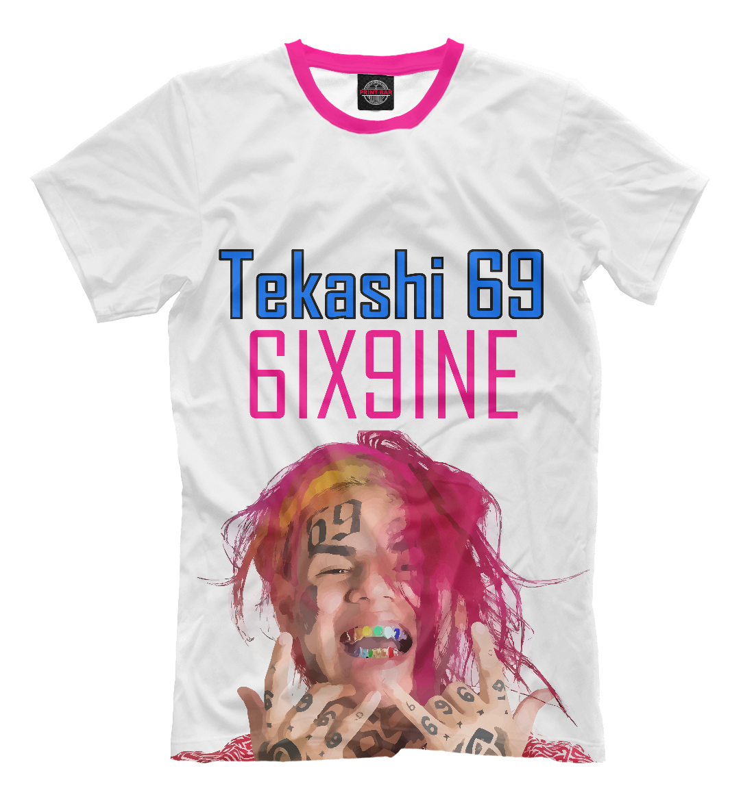 Мужская футболка Tekashi69 (коллекции 6ix9ine) за 1499 ₽ купить в  интернет-магазине Print Bar (MZK-971101) ✌