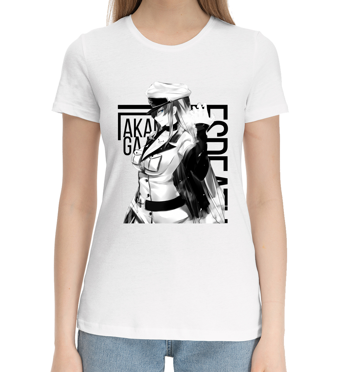 Женская Хлопковая футболка с принтом Эсдэт, артикул ANR-770344-hfu-1mp