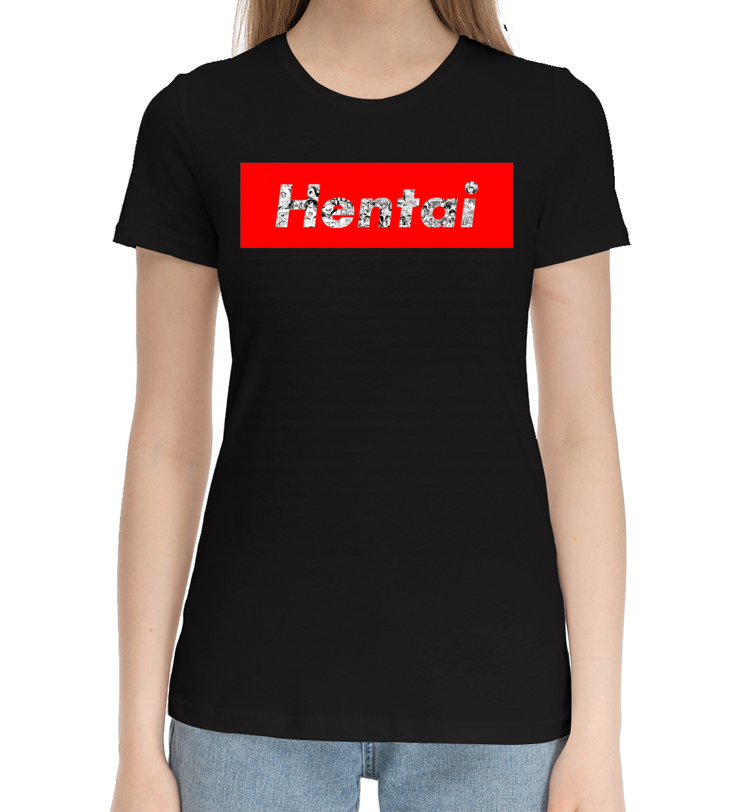Женская Хлопковая футболка с принтом Че, пацаны, аниме?, артикул APD-871485-hfu-1mp