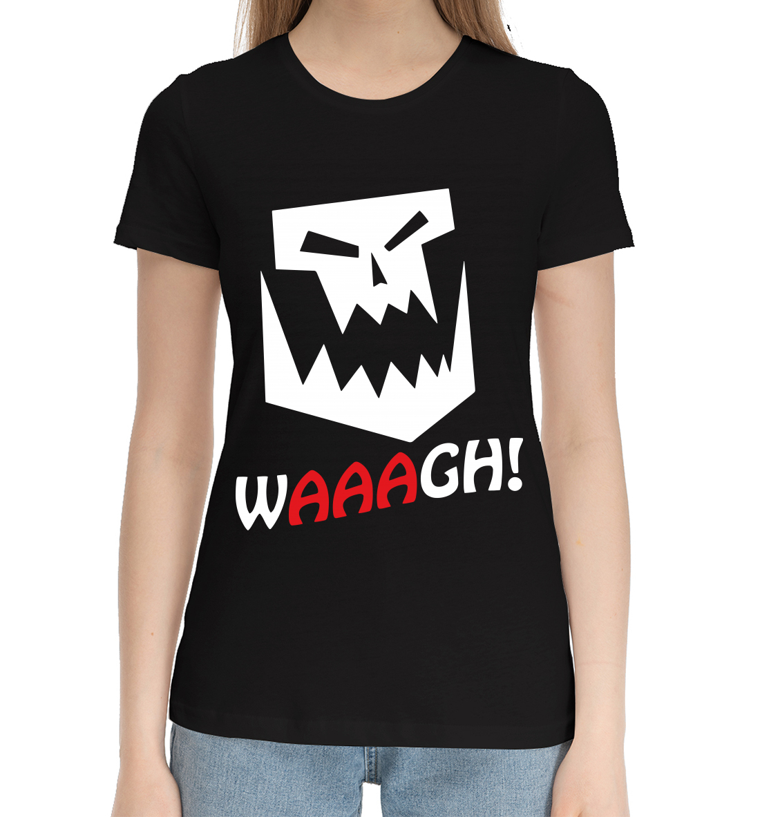 Женская Хлопковая футболка с принтом Warhammer, артикул WHR-326253-hfu-1mp