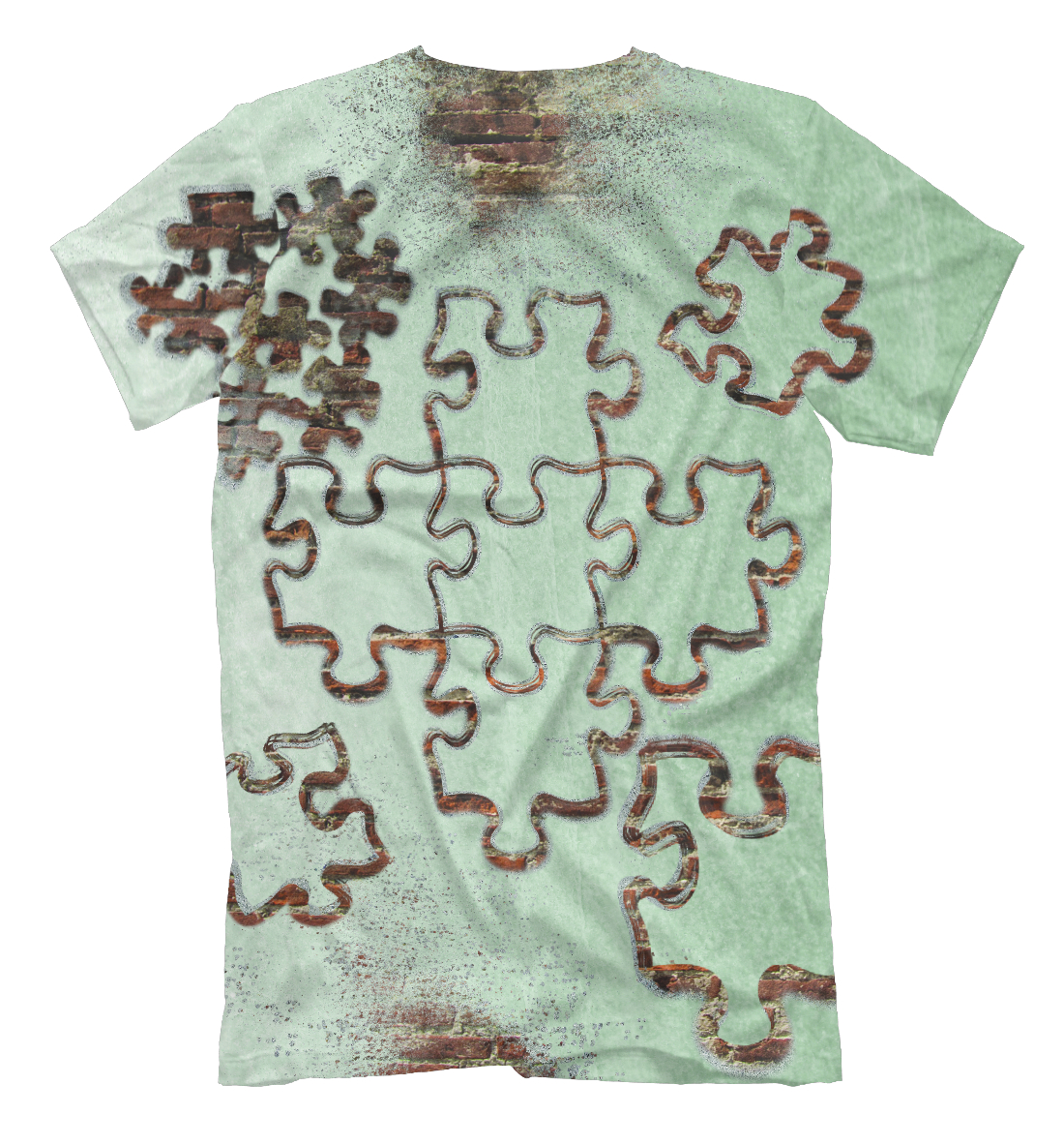 Мужская футболка с принтом Jigsaw  - фото 2-спина