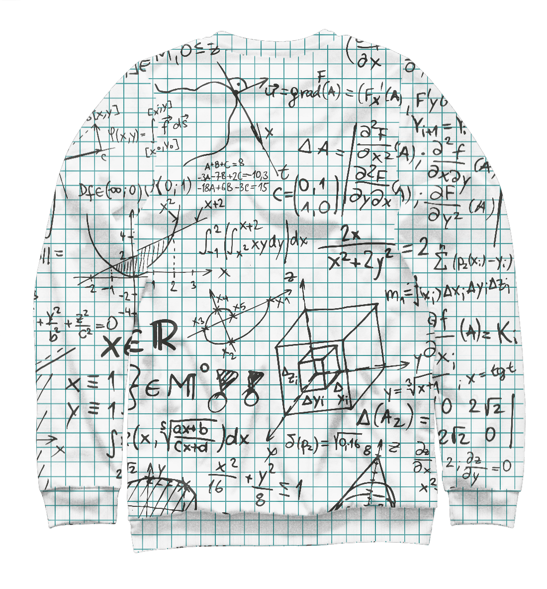 Мужской свитшот с принтом Математика  - фото 2-спина