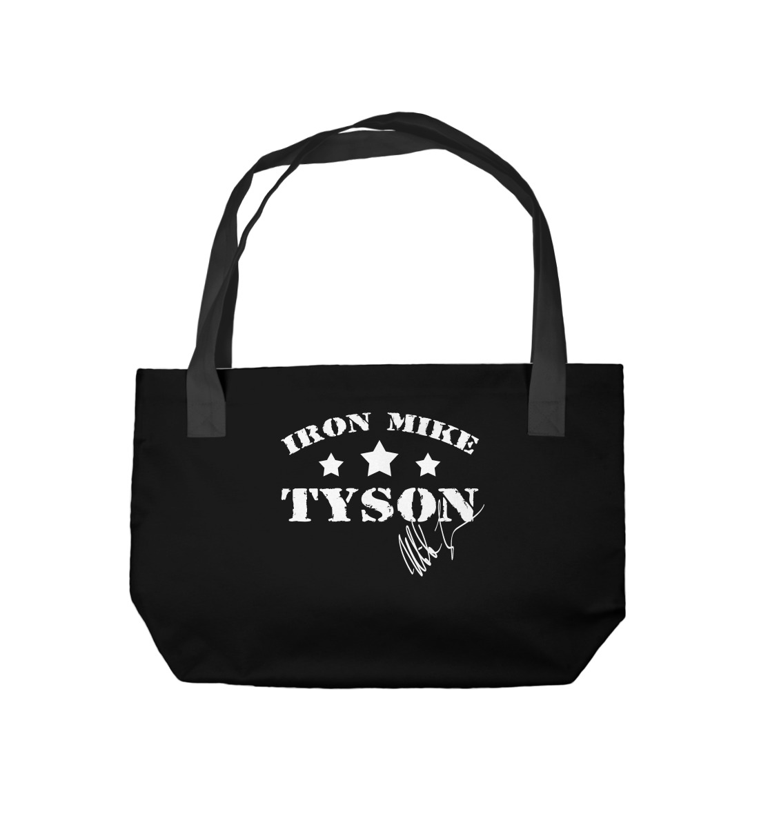 Пляжная сумка с принтом Железный Майк Тайсон  - фото 2-спина