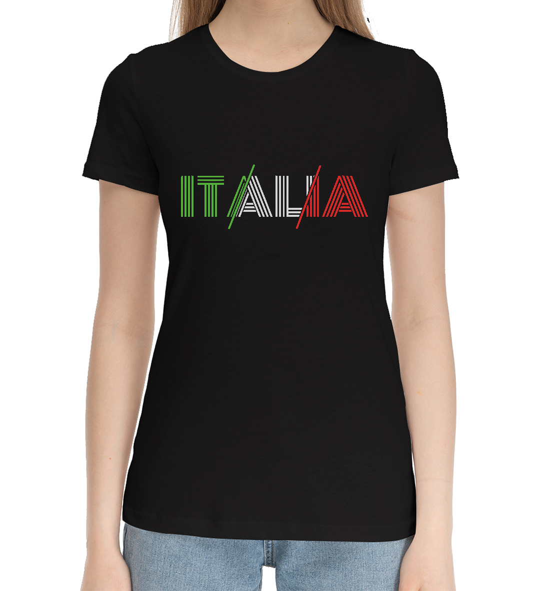 Женская Хлопковая футболка Italia, артикул SIT-680649-hfu-1mp