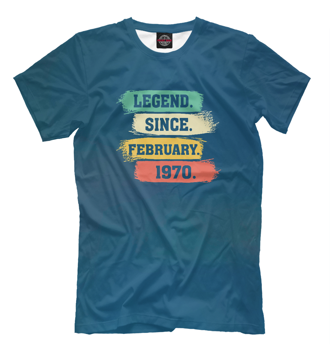 Мужская футболка с принтом Legend Since February 1970