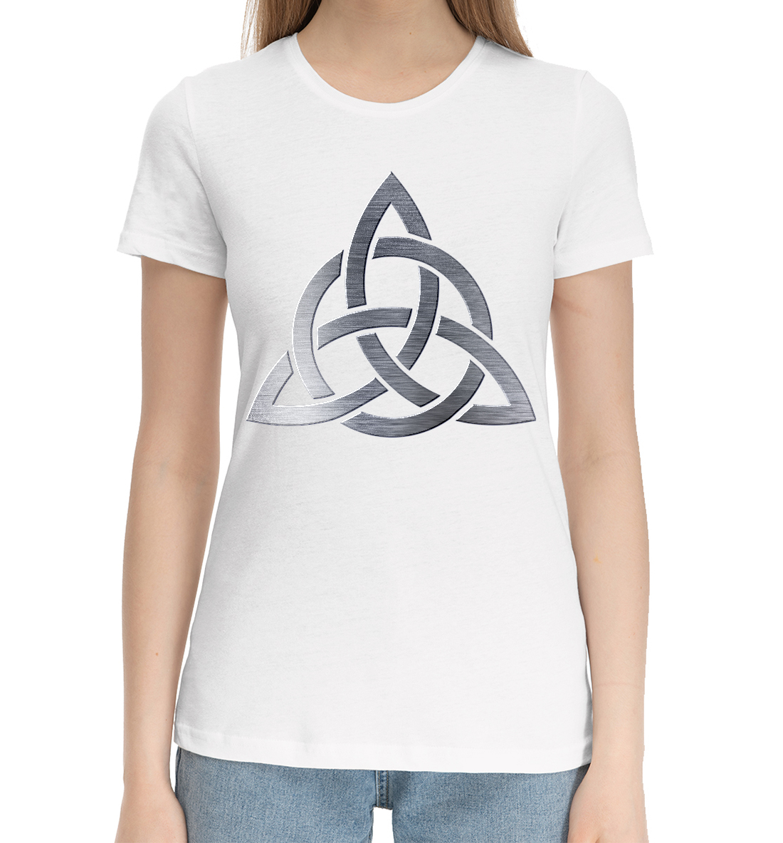 Женская Хлопковая футболка с принтом Оберег Молвинец, артикул SVN-337707-hfu-1mp