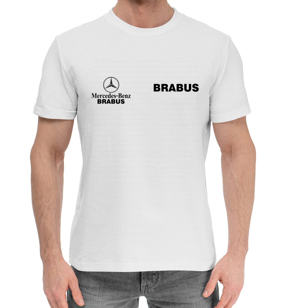 Мужская хлопковая футболка с принтом Ф1 - Mercedes