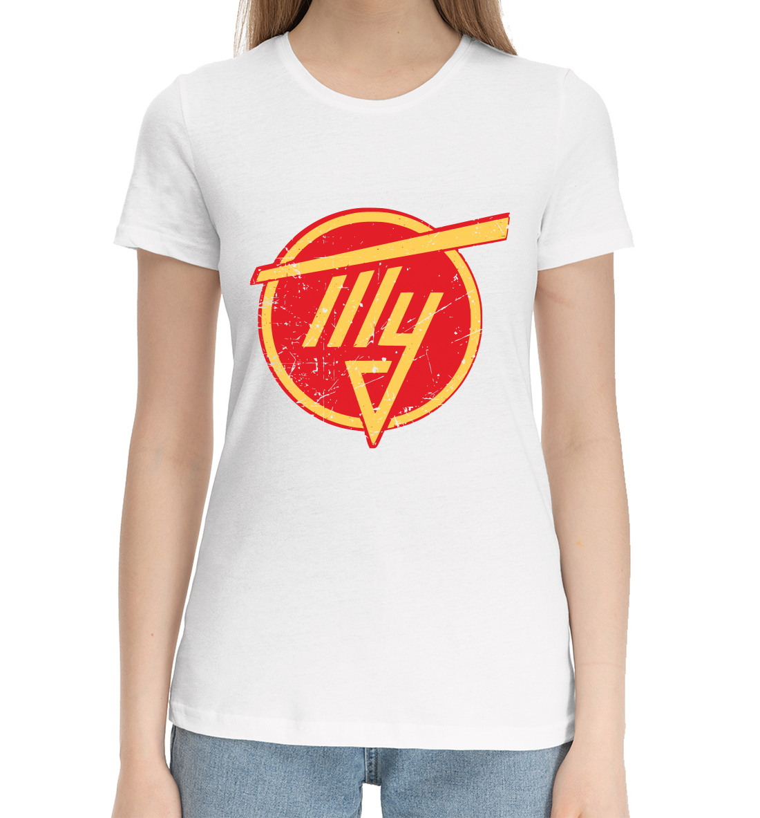 Женская Хлопковая футболка с принтом Самолёт Ту, артикул APN-106116-hfu-1mp