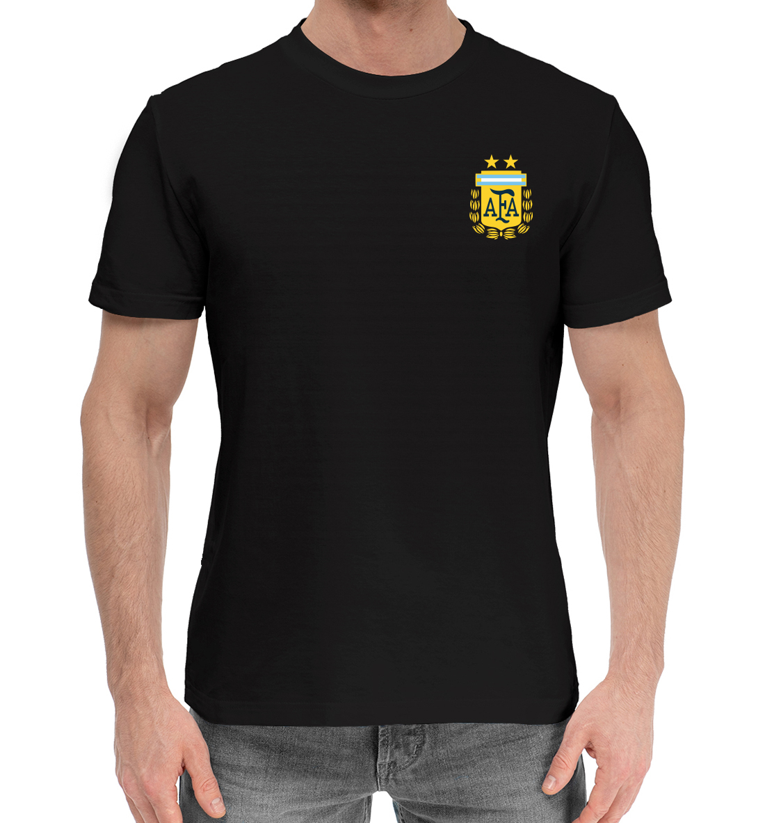 Мужская Хлопковая футболка Сборная Аргентины, артикул SAN-301664-hfu-2mp