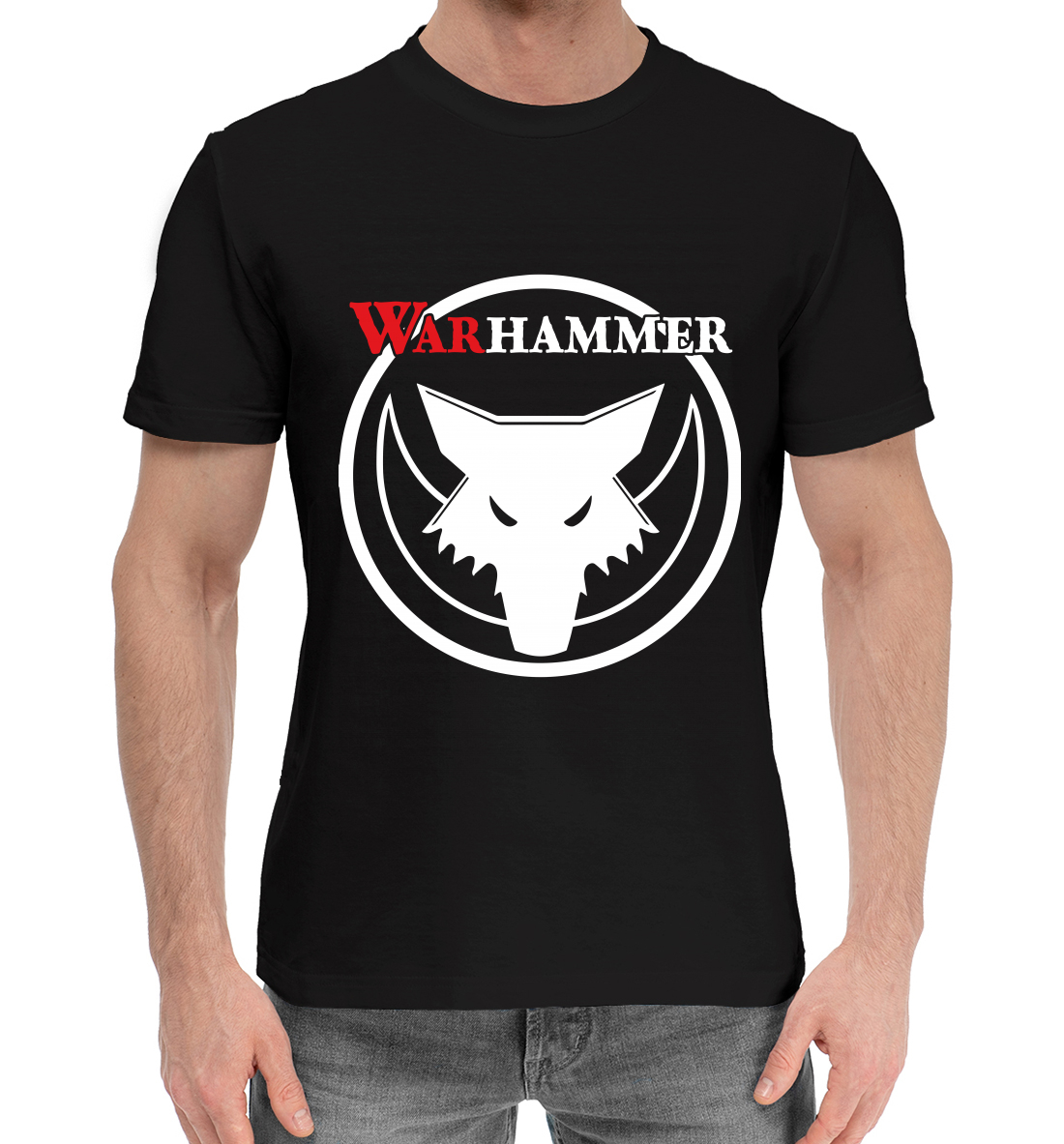 Мужская Хлопковая футболка с принтом Warhammer, артикул WHR-248635-hfu-2mp