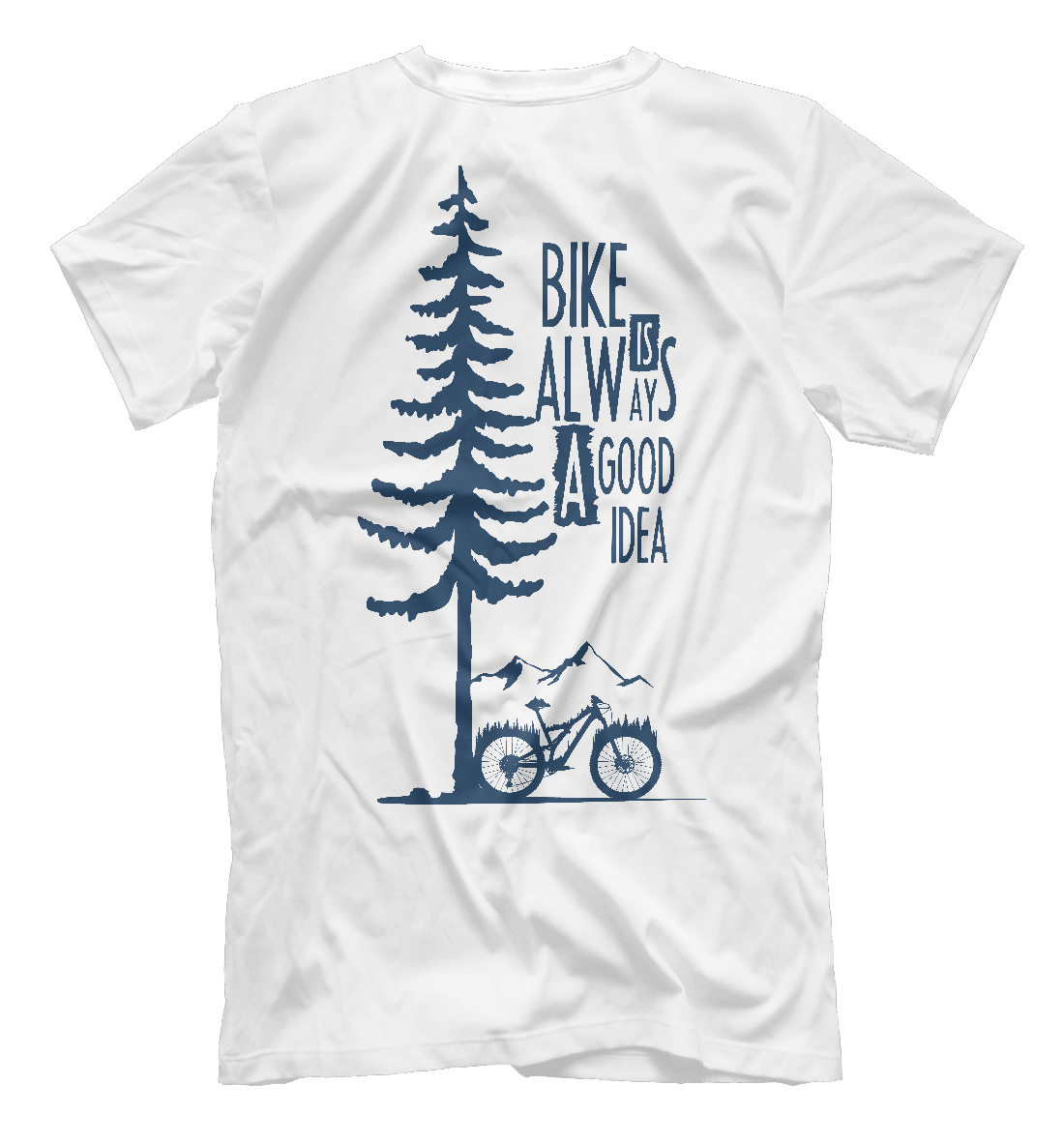 Мужская футболка с принтом Bike  - фото 2-спина