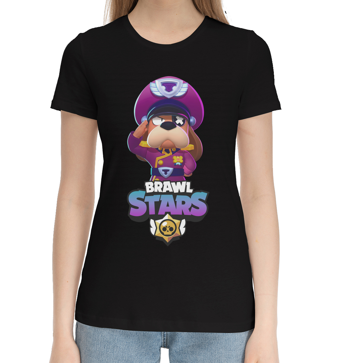 Женская Хлопковая футболка с принтом Brawl Stars, артикул CLH-348550-hfu-1mp
