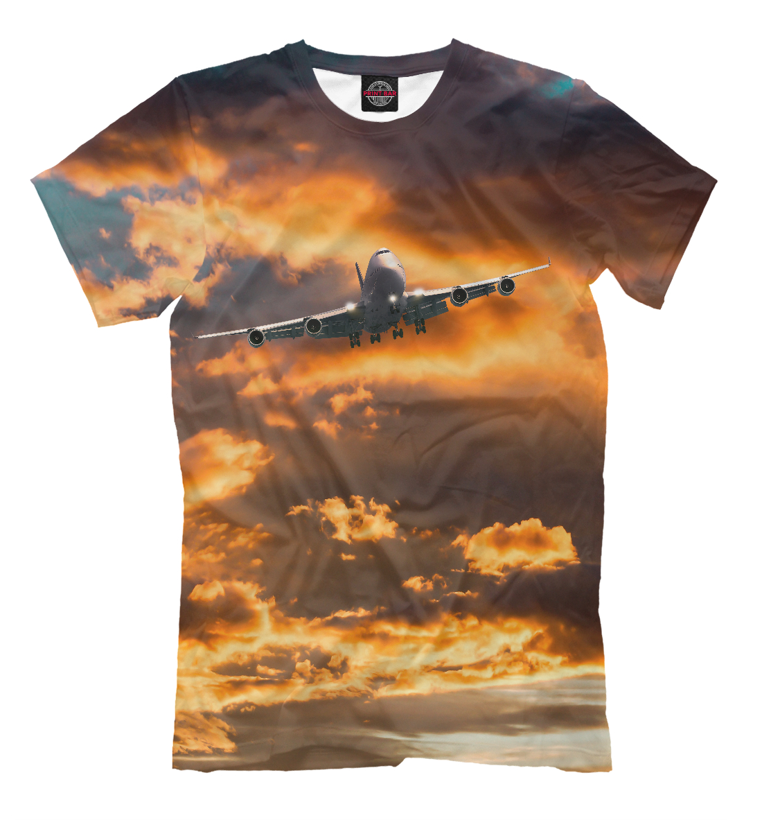 Мужская футболка с принтом Боинг-747