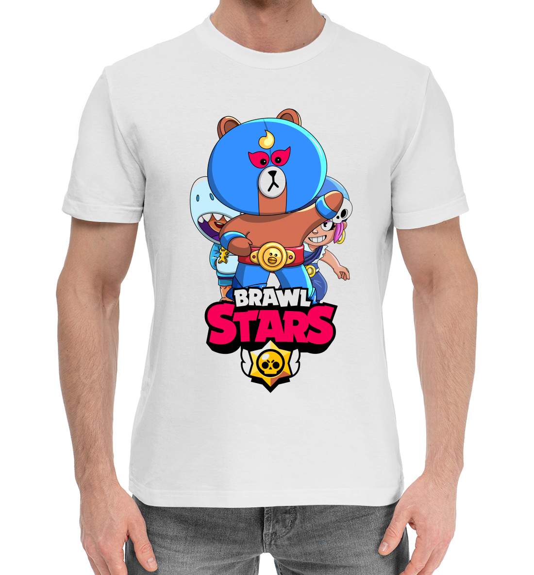 Мужская Хлопковая футболка с принтом Brawl Stars, El Brown, артикул CLH-735880-hfu-2mp