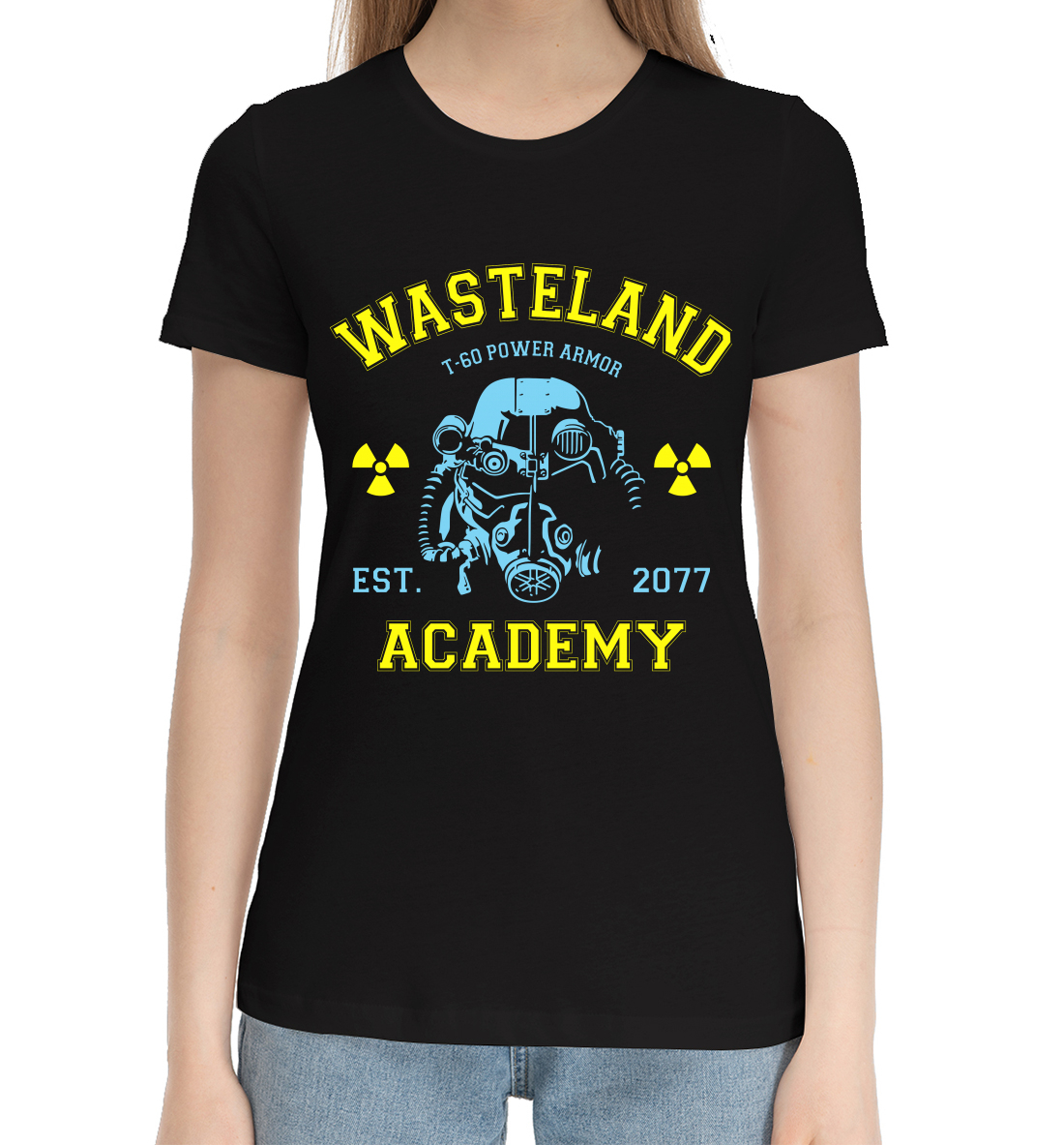 Женская Хлопковая футболка с принтом Fallout, артикул FOT-471321-hfu-1mp